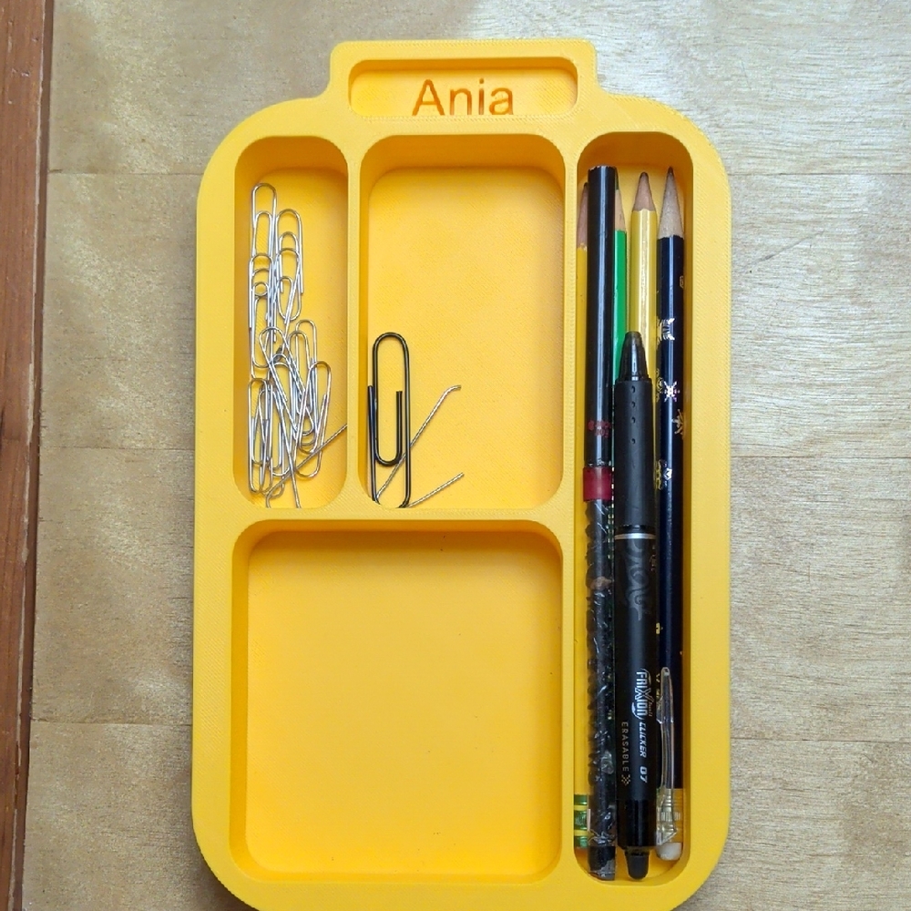 Personalized/custom Yellow Desk Organizer with Stationery
